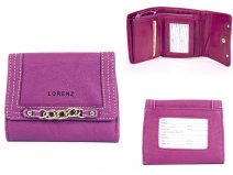 7457 PURPLE PU PURSE WITH POPPERED FRONT & CHAIN DETAIL