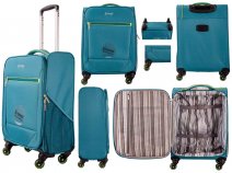 EV-428 TEAL/GREEN 20'' CABIN SIZE TROLLEY LUGGAGE SUITCASE BAG