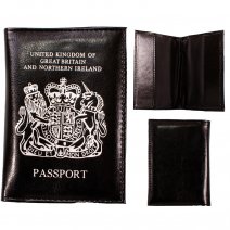 1501 BLACK GRAINED PU PASSPORT HOLDER