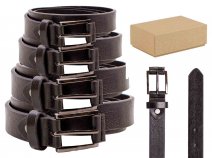 2732 BLACK 1.25'' ALL SIZE BELT WITH GUN METAL BUCKLE BOX OF 12