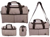 2638 GREY POLYESTER HOLDALL & TROLLEY ATTACHABLE BAG