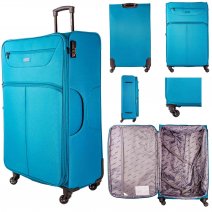 1975 TEAL 32'' TRAVEL TROLLEY SUITCASE