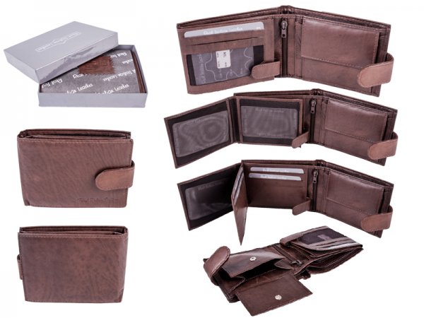 1007 TAN - RFID Card Protection Genuine 100% R Leather Wallet