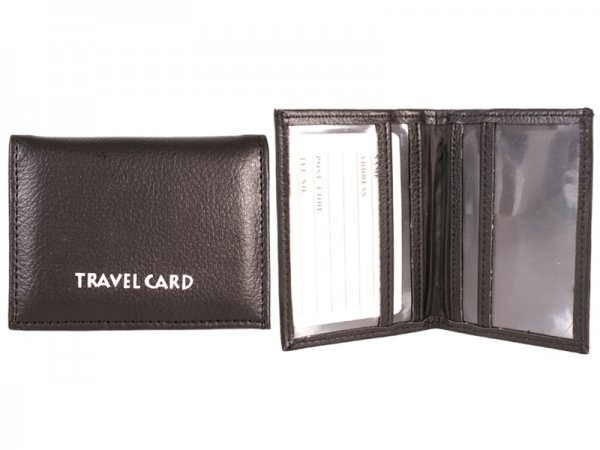 1500 Grained PU Travel Card Holder BLACK