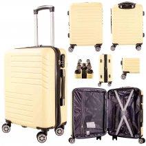 T-HC-C-12 LIGHT YELLOW CABIN-SIZE TRAVEL TROLLEY SUITCASE