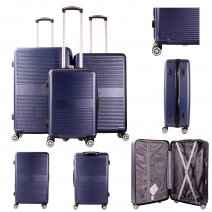 T-HC-09 NAVY SET OF 3 TRAVEL TROLLEY SUITCASE
