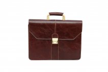 D0507Brown PU Leather Lombard Briefcase