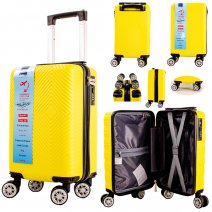 T-HC-US-11 YELLOW 15.7'' UNDER-SEAT CABIN-SIZE TROLLEY SUITCASE