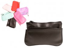 1505 BLACK TOP & FRONT ZIP GRAINED PU COIN PURSE