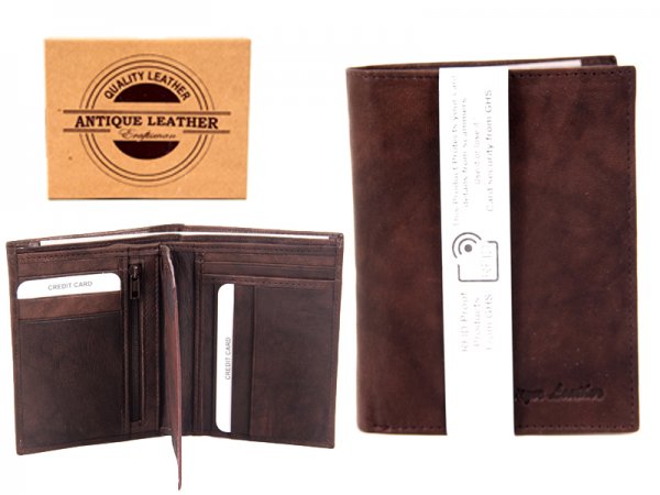 021 BROWN REAL ANTIQUE LEATHER WALLET