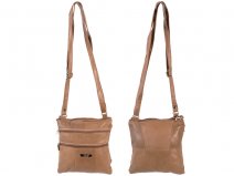 1941 SMALL TWIN SECTION NAPPA BAG WITH 4 ZIPES TAN