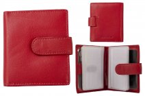 0427 RED RFID PROOF LEATHER CARD HOLDER