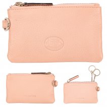 0588 NUDE PEBBLE LEATHER TOP ZIP COIN/KEY PURSE