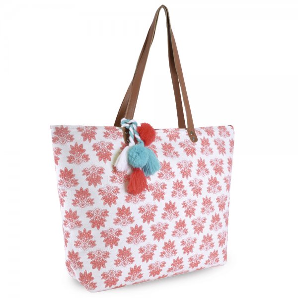 BB0966 PRINT PAPERSTRAW BAG RED