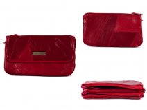4684 RED LEATHER PATCHWORK PURSE