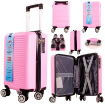 T-HC-US-12 PINK 15.7'' UNDER-SEAT CABIN-SIZE TROLLEY SUITCASE