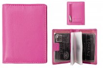 0412 PINK RFID PROOF LEATHER CARD HOLDER