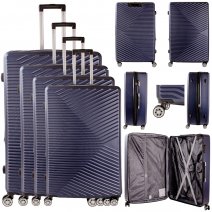 T-HC-11 NAVY SET OF 4 TRAVEL TROLLEY SUITCASE