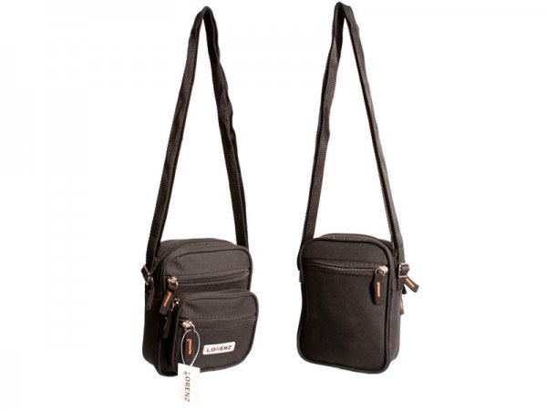 2570 BLACK Small Unisex Polyester Bag With 5 Zips