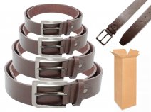 2761 BROWN 1.5'' ALL SIZE BELT WITH NICKLE BUCKLE BOX OF 12