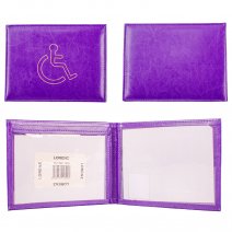 1498 GRAINED PU DISABLED BADGE HOLDER PURPLE