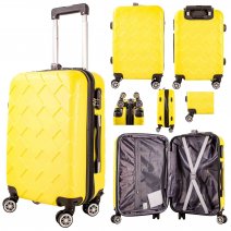 T-HC-C-09 YELLOW 20'' CABIN-SIZE TRAVEL TROLLEY SUITCASE