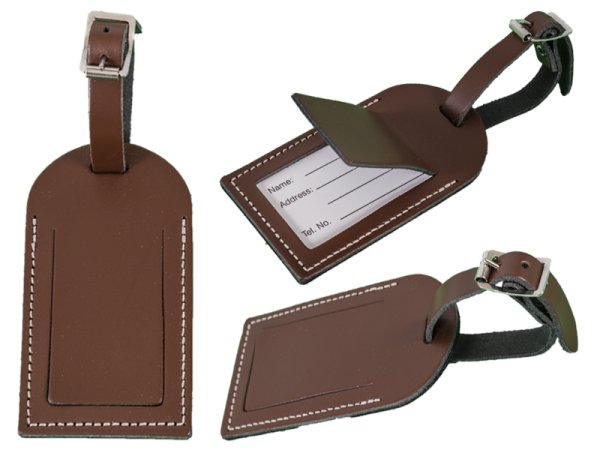 LEATHER TAG CHESTNUT BROWN