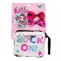 2096-8279 LOL SEQUIN POUCH HAIR CLIPS ACCESSORIES SET