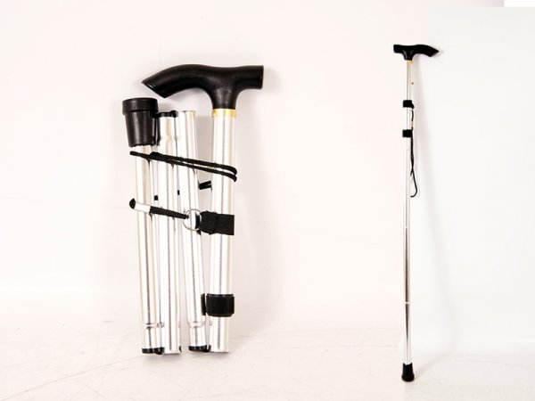 2838 aluminium Adjustable Folding walking stick -SILVER
