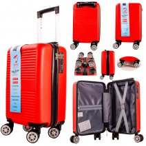 T-HC-US-12 RED 15.7'' UNDER-SEAT CABIN-SIZE TROLLEY SUITCASE