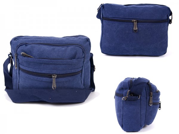 2558 Blue Multi Portrait X-Body Bag With Top Zip, 3 Front