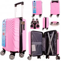 T-HC-US-08 PINK 15.7'' UNDER-SEAT CABIN-SIZE TROLLEY SUITCASE