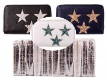 LW164 PURSE 3 ASSORTED COLORS STARS PACK OF 12