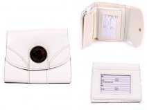 7433 WHITE PU PURSE WITH POPPERED FRONT ID REAR