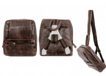 1009 100% REAL LEATHER BACKPACK BROWN