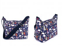 CC-119 NAVY ANIMAL Canvas bag with 3 zips