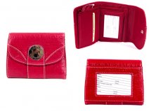 7433 RED PU PURSE WITH POPPERED FRONT ID REAR