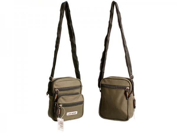 2570 OLIVE Small Unisex Polyester Bag With 5 Zips