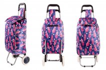 LL-ST01 FEATHER NAVY PINK 2-WHEEL SHOPPING TROLLEY