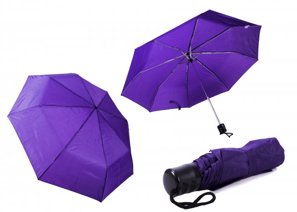 2800 PURPLE Ladies Plain Folding Compact Umbrella