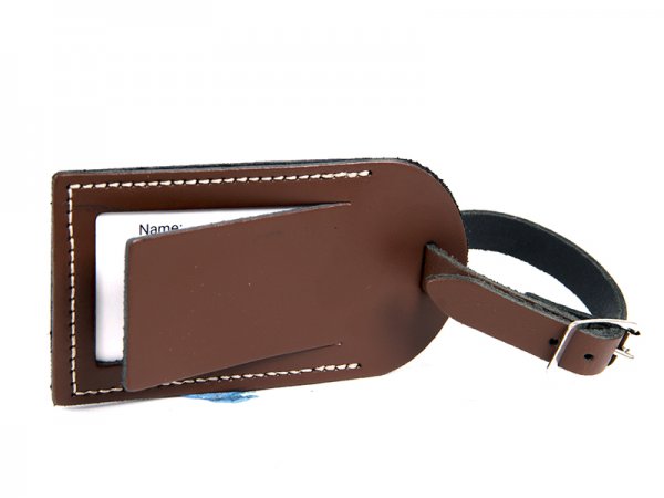 Leather Luggage Tag D.Brown