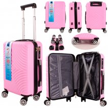 T-HC-US-06 PINK 17.7'' UNDER-SEAT CABIN-SIZE TROLLEY SUITCASE