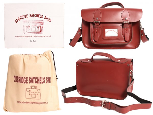 IN-NEW 13" RED SATCHEL WITH HANDLE
