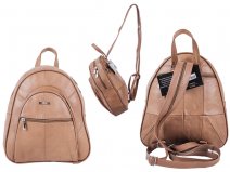 3748 tan Cow Hide Backpack with 4 Zips