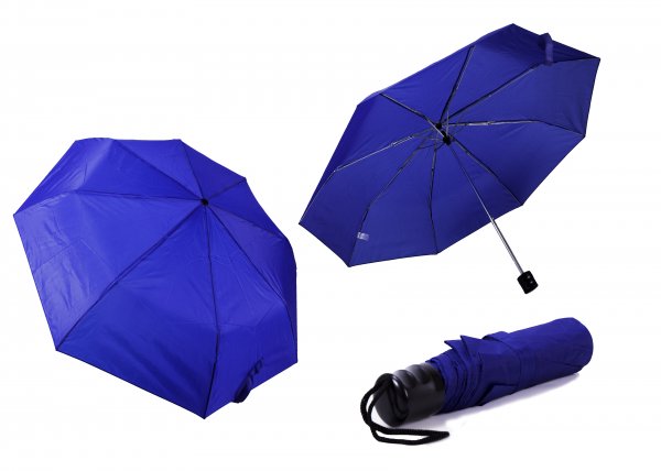 2800 BLUE Ladies Plain Folding Compact Umbrella