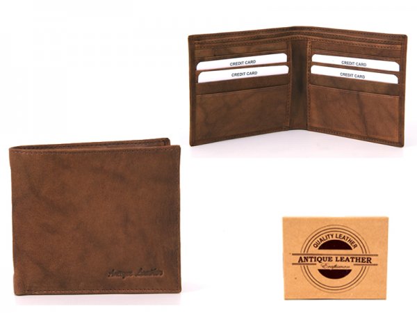 1061 TAN ANTIQUE LEATHER RFID WALLET