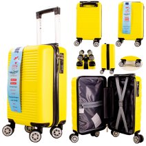 T-HC-US-12 YELLOW 15.7'' UNDER-SEAT CABIN-SIZE TROLLEY SUITCASE