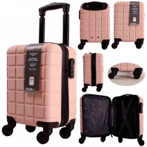 DYN13061 PINK UNDER-SEAT CABIN-SIZE TRAVEL TROLLEY SUITCASE