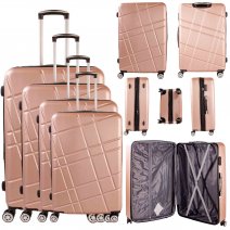 T-HC-08 ROSE GOLD SET OF 4 TRAVEL TROLLEY SUITCASES