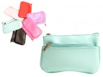 1505 MINT TOP & FRONT ZIP GRAINED PU COIN PURSE